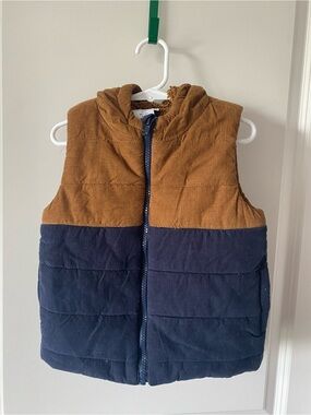 Tommy Bahama Kids Brown and Navy Hooded Puffer Vest